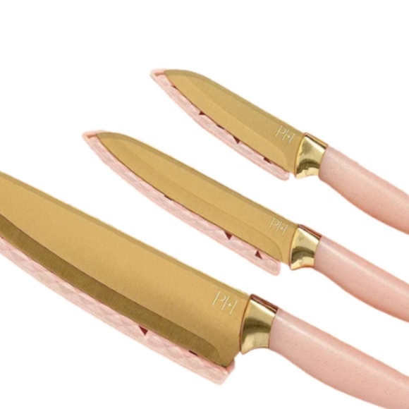 ๐Paris Hilton 3 piece Barbie core Pink & Gold Knife set New - Picture 2 of 8